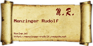 Menzinger Rudolf névjegykártya