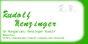 rudolf menzinger business card